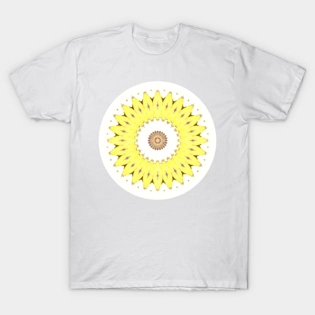 Yellow Gold Sun Kaleidoscope T-Shirt by SpieklyArt